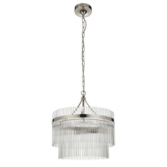 Marietta Glass 3 Pendant Light - Bright Nickel