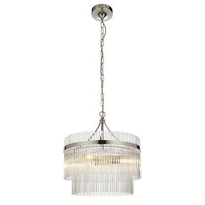 Marietta Glass 3 Pendant Light - Bright Nickel