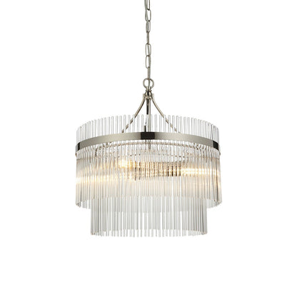 Marietta Glass 3 Pendant Light - Bright Nickel