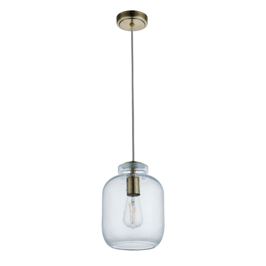 Lyra Glass Pendant Light - Antique Brass