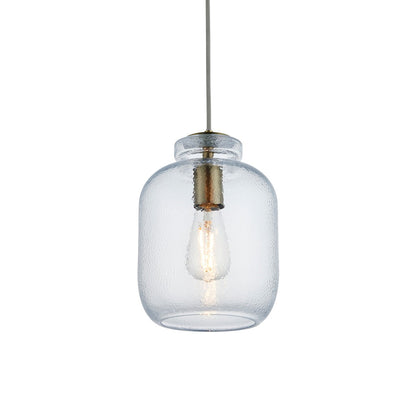 Lyra Glass Pendant Light - Antique Brass