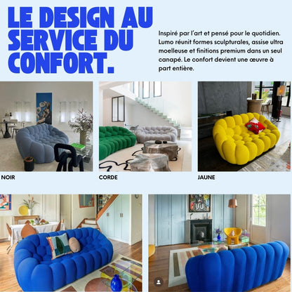 Lumo Classic: White Bubble Sofa for Two, Compressed – Model 02