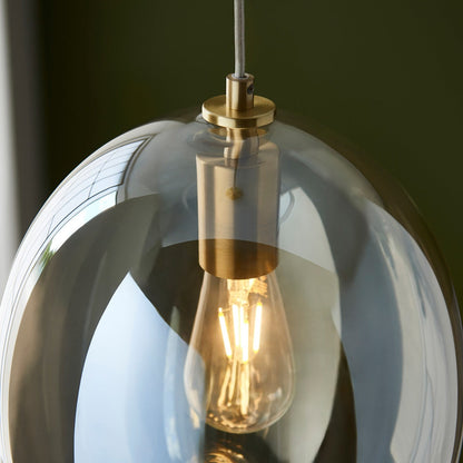 Kola Shaped Table Lamp - Satin Brass & Champagne