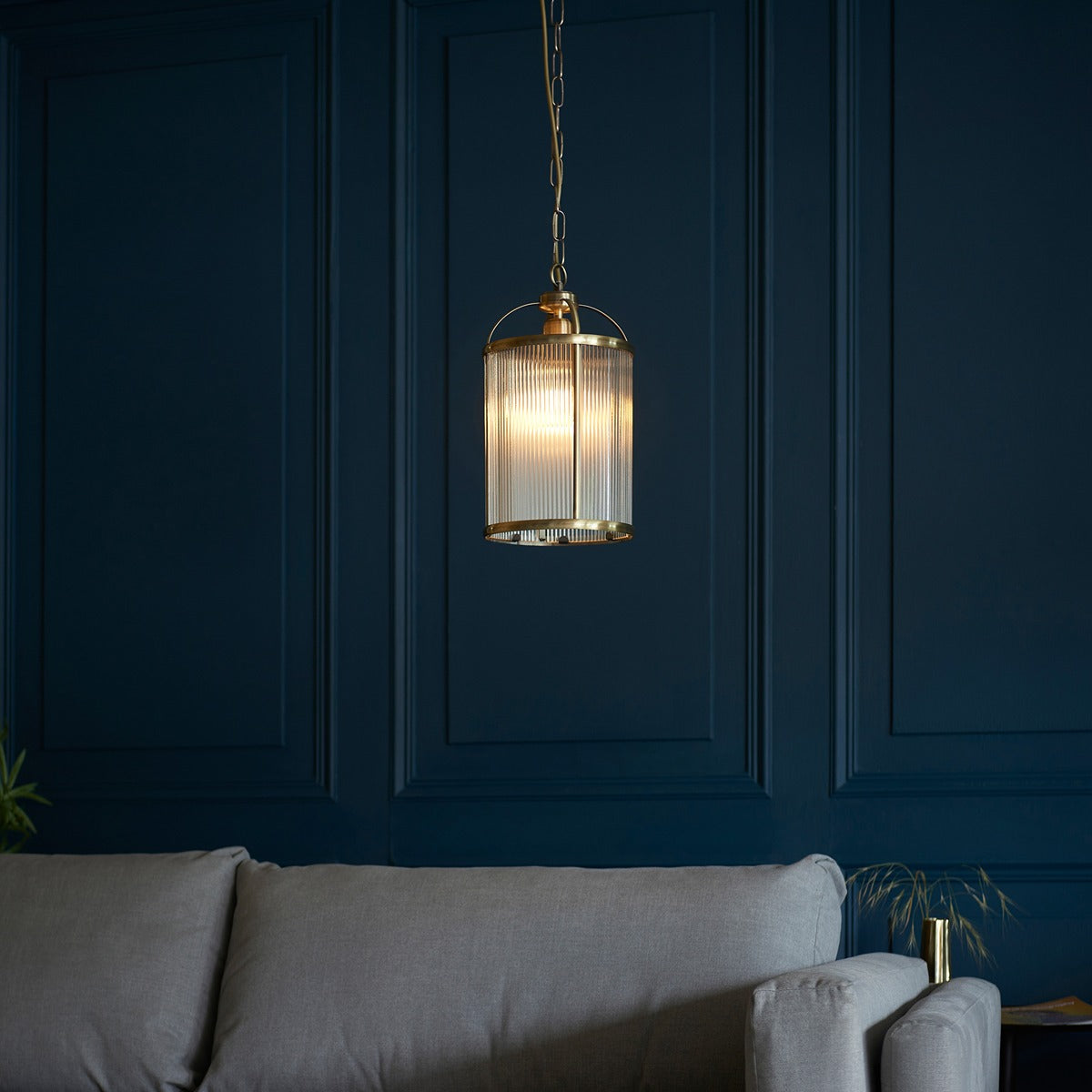 Lambeth 1 Ribbed Pendant Light
