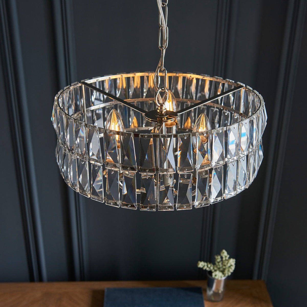 Clifton 3 Pendant Light - Bright Nickel