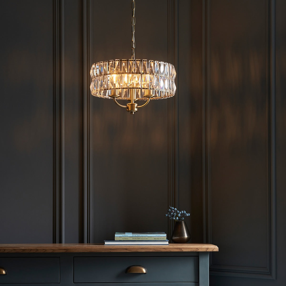 Clifton 3 Pendant Light - Antique Brass