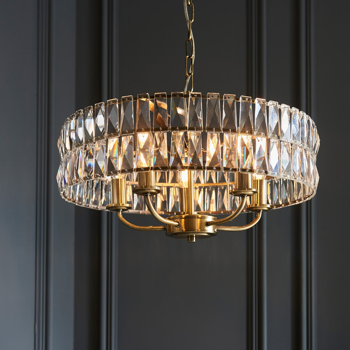 Clifton 5 Pendant Light - Antique Brass