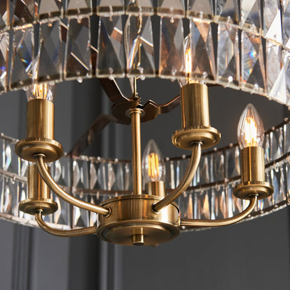 Clifton 5 Pendant Light - Antique Brass