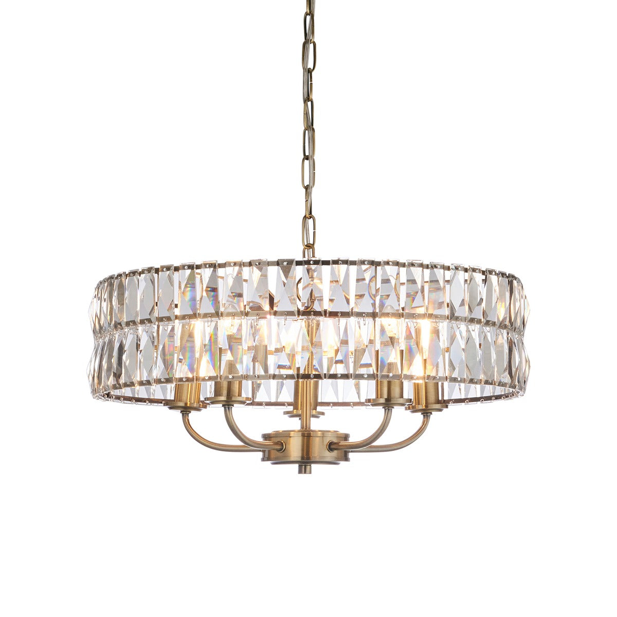 Clifton 5 Pendant Light - Antique Brass