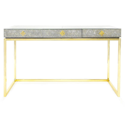 Delphine Desk - Antique Mirror & Brass