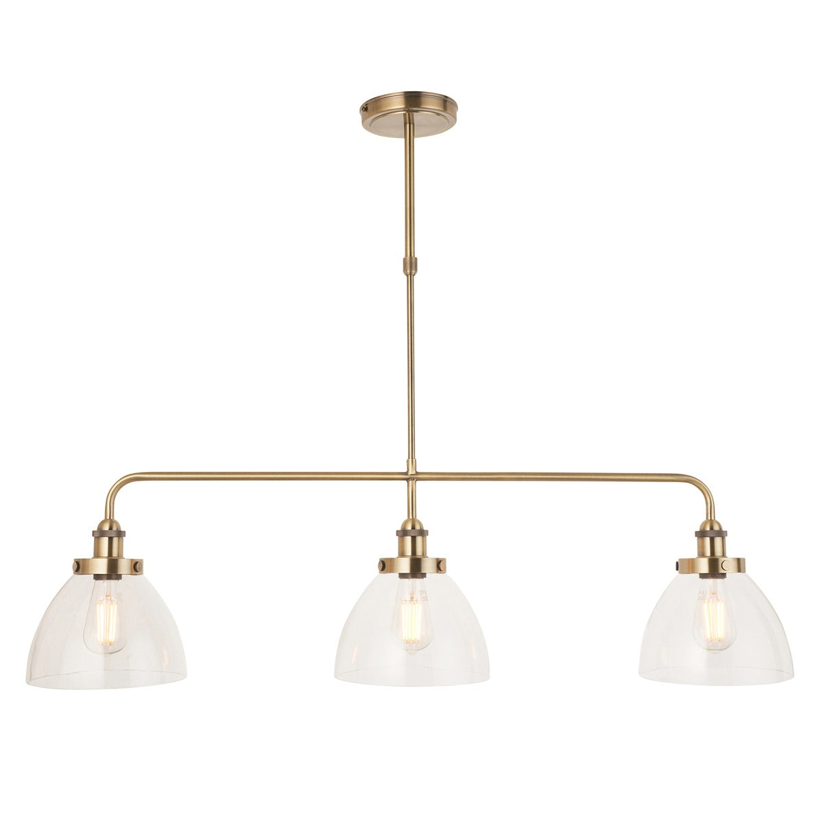 Hendon 3 Light Pendant Light - Antique Brass