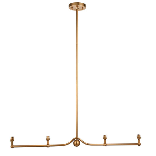 Santia 4 Light Pendant Light - Brushed Aged Brass