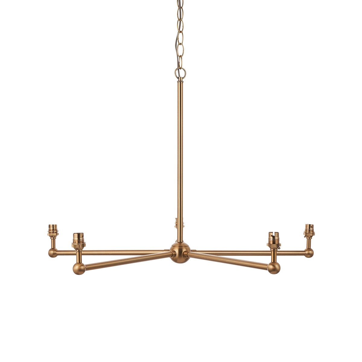 Santia 5 Light Pendant Light - Brushed Aged Brass