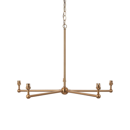 Santia 5 Light Pendant Light - Brushed Aged Brass
