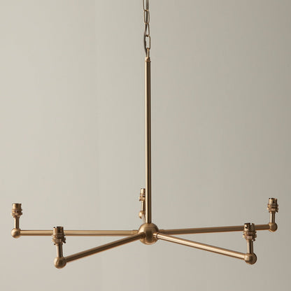 Santia 5 Light Pendant Light - Brushed Aged Brass