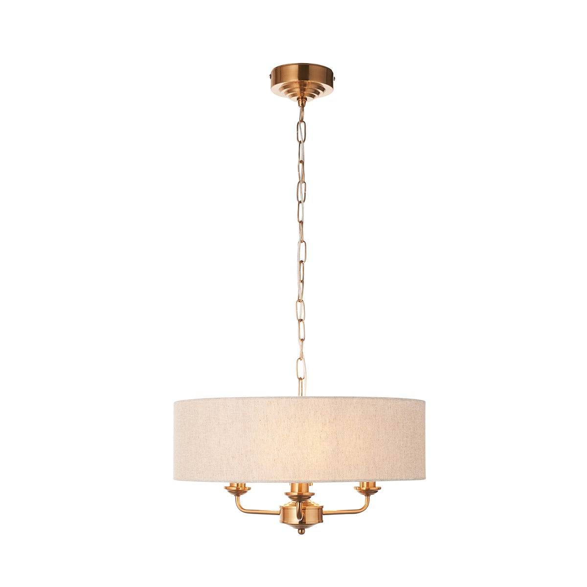 Hiden 3 Light Pendant Light - Vintage Brass