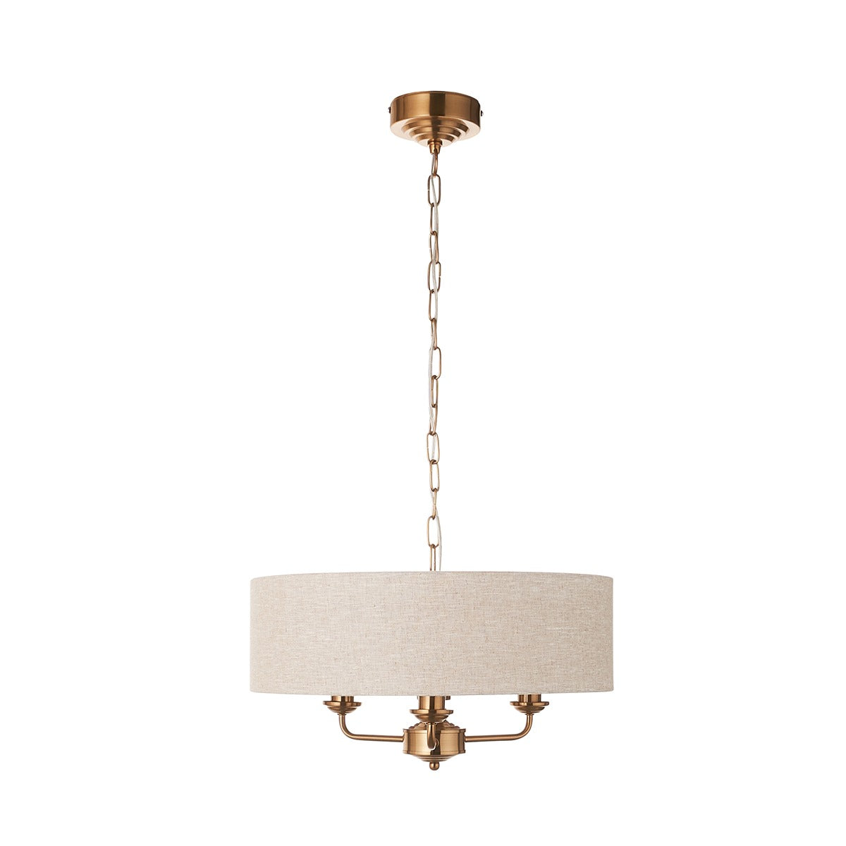 Hiden 3 Light Pendant Light - Vintage Brass