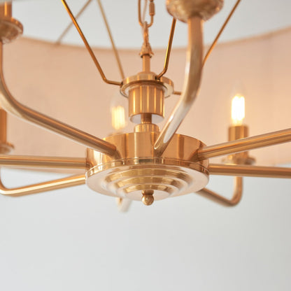 Hiden 8 Light Pendant Light - Vintage Brass