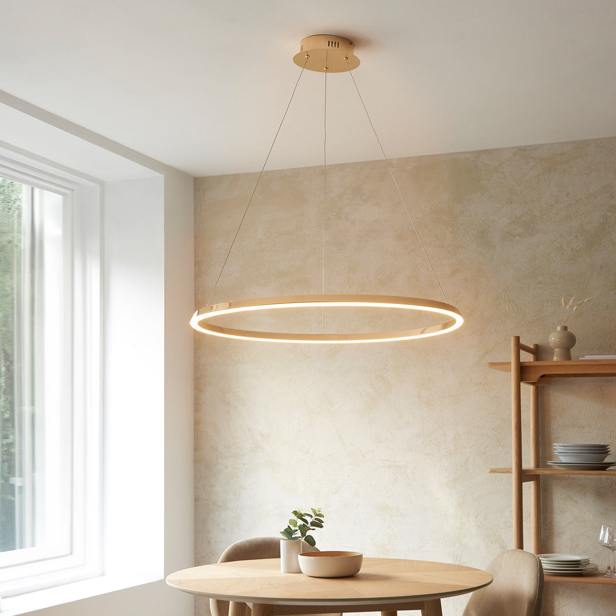 Staten 1 Light Pendant Light - French Gold Finish