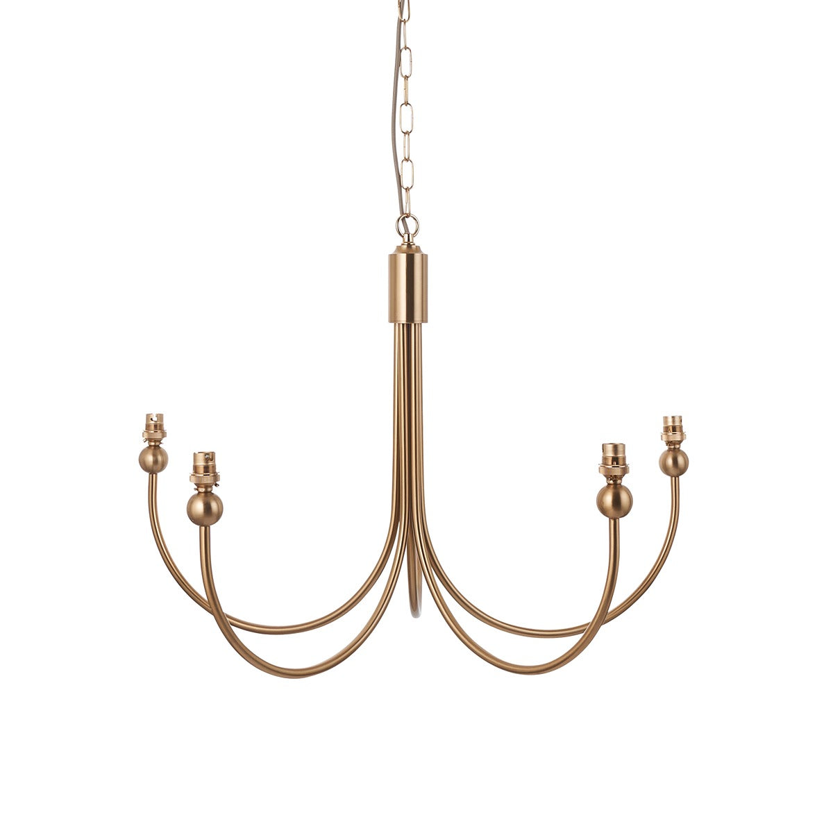 Santia Curved 5 Light Pendant Light - Brushed Aged Brass