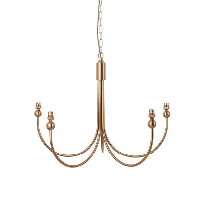 Santia Curved 5 Light Pendant Light - Brushed Aged Brass