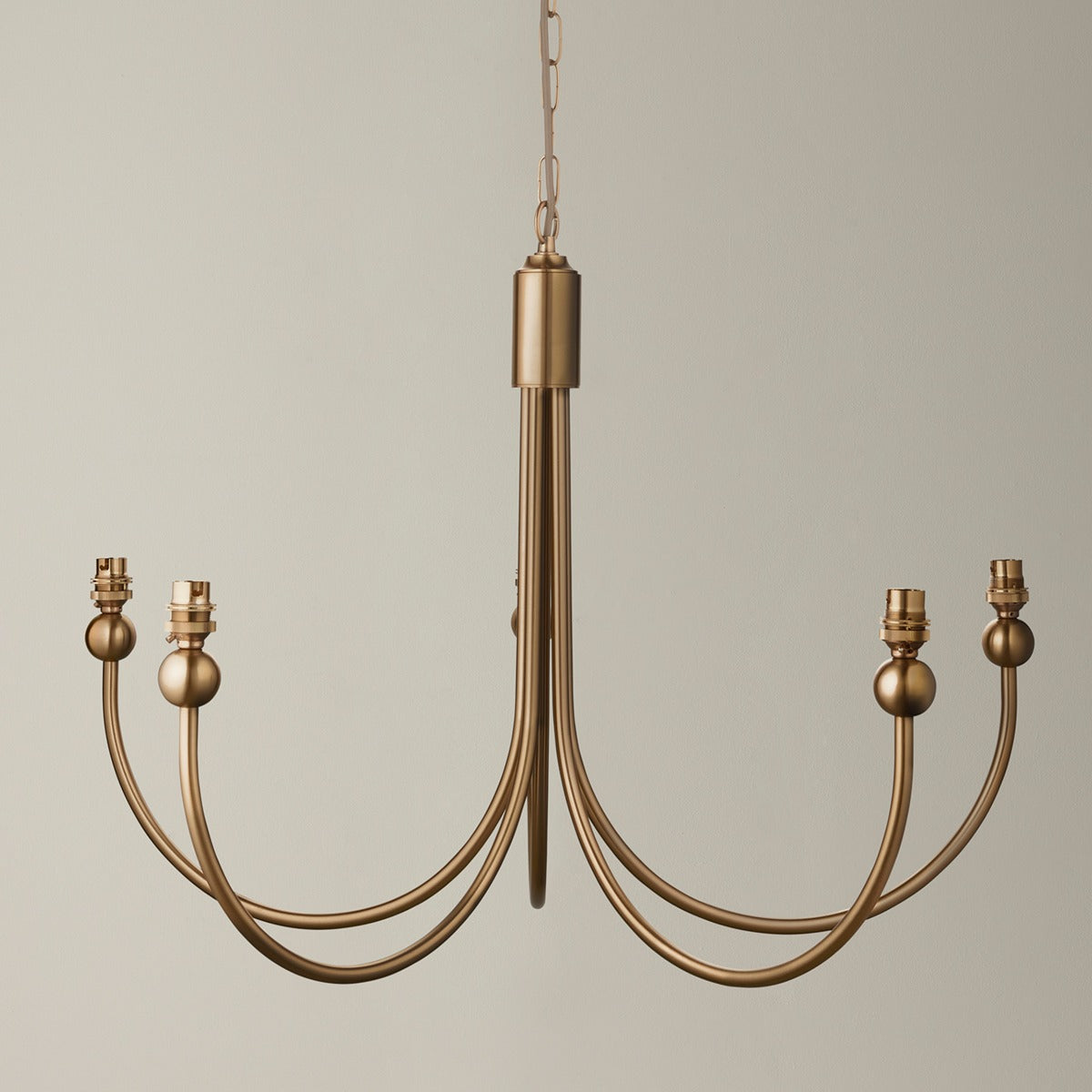 Santia Curved 5 Light Pendant Light - Brushed Aged Brass