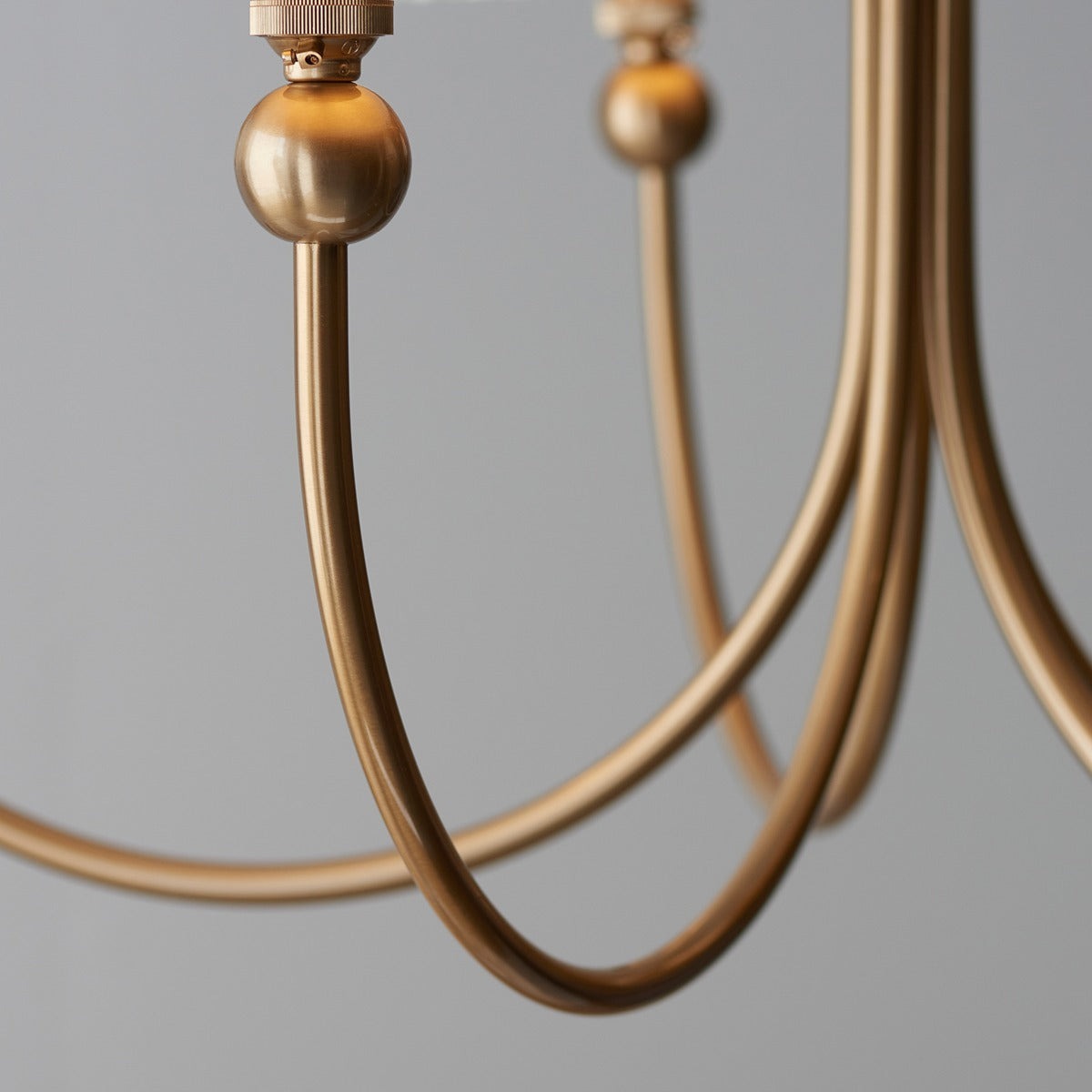 Santia Curved 5 Light Pendant Light - Brushed Aged Brass