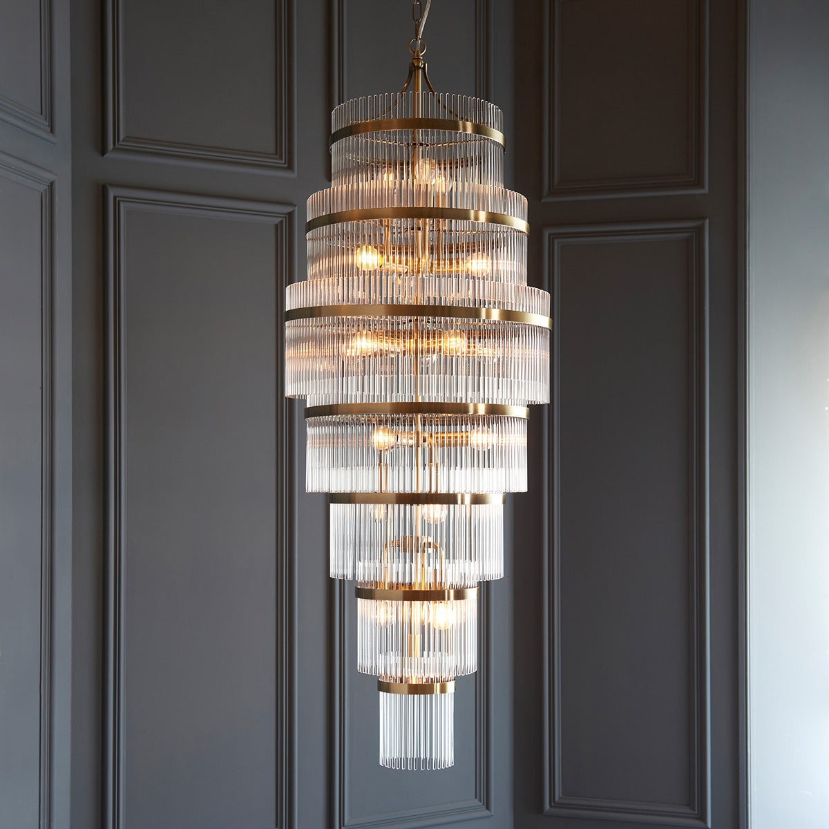 Mariana Grand 21 Light Pendant Light - Antique Brass