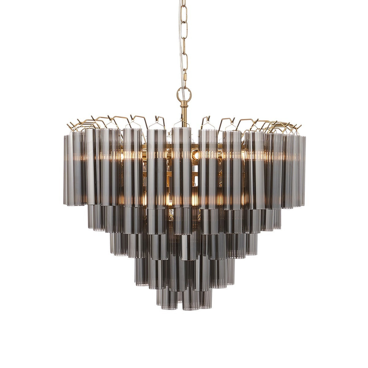 Lyon 12 Light Pendant Light - Smokey Grey Lustre