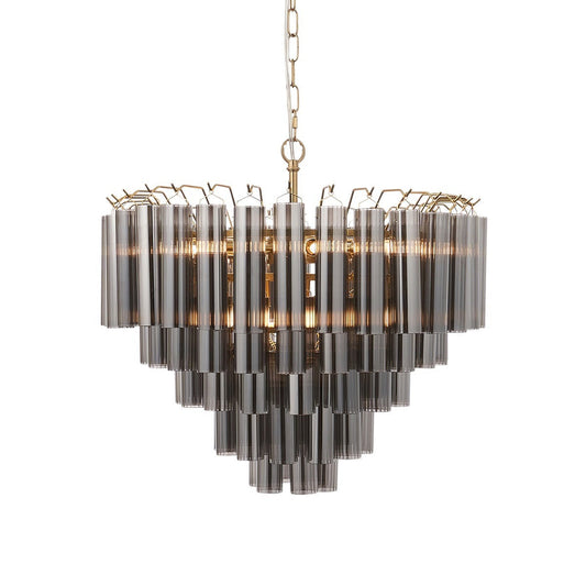 Lyon 12 Light Pendant Light - Smokey Grey Lustre