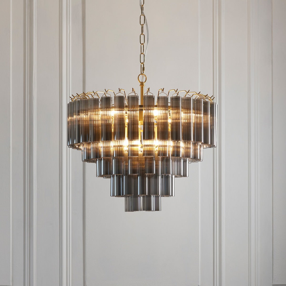Lyon 12 Light Pendant Light - Smokey Grey Lustre