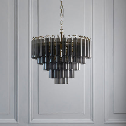Lyon 12 Light Pendant Light - Smokey Grey Lustre