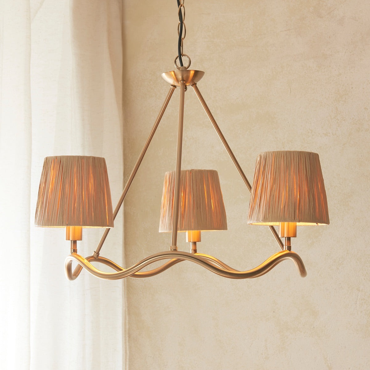 Wave 3 Pendant Light - Brushed Aged Brass