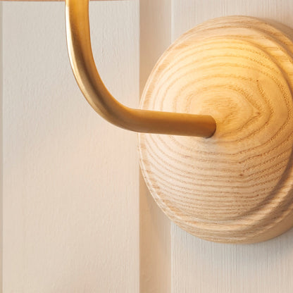 Wood Arc 1 Wall Light - Brushed Aged Brass