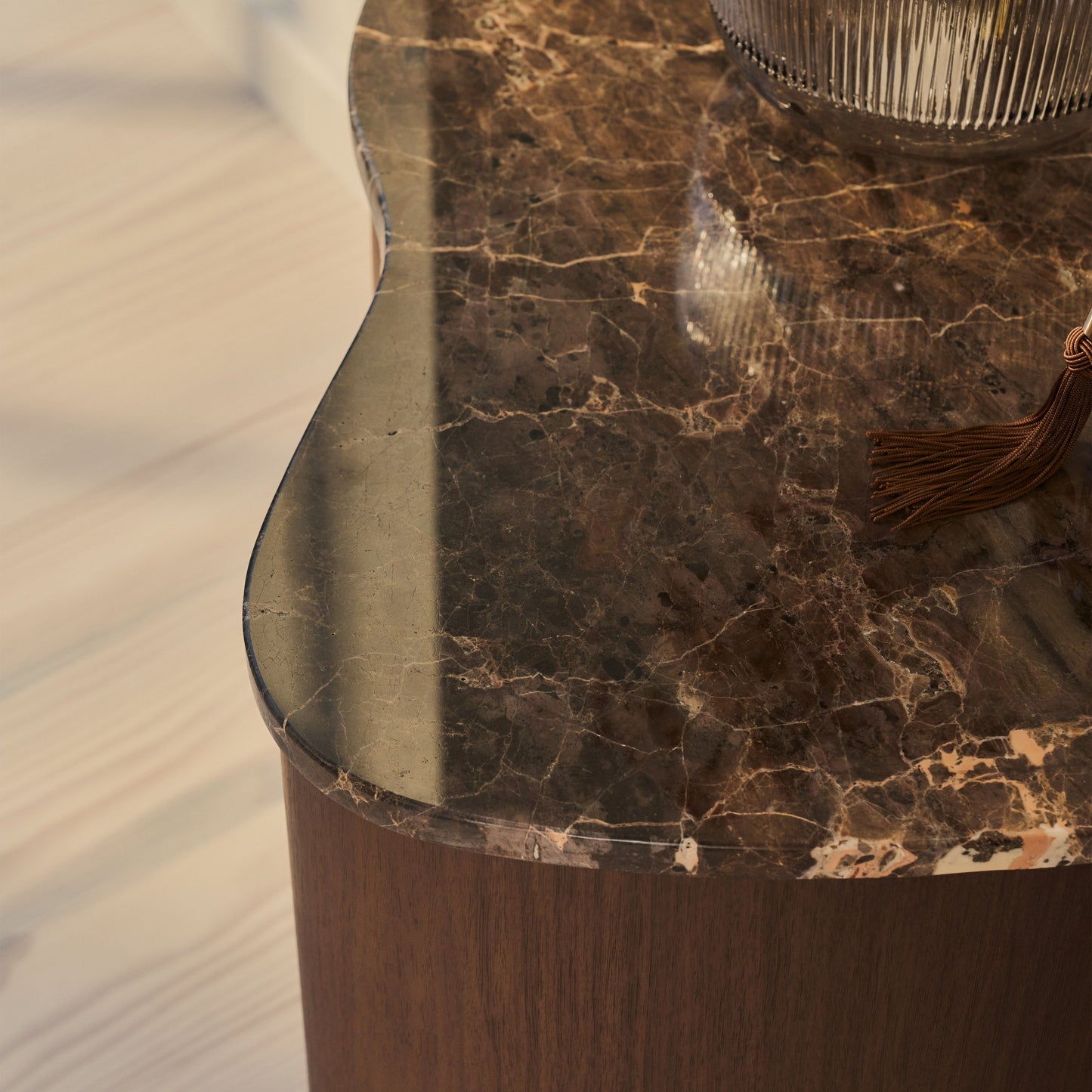 Arlo - Dark Emperador Irregular Dark Wood Premium Side Table