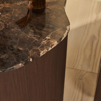 Arlo - Dark Emperador Irregular Dark Wood Premium Side Table