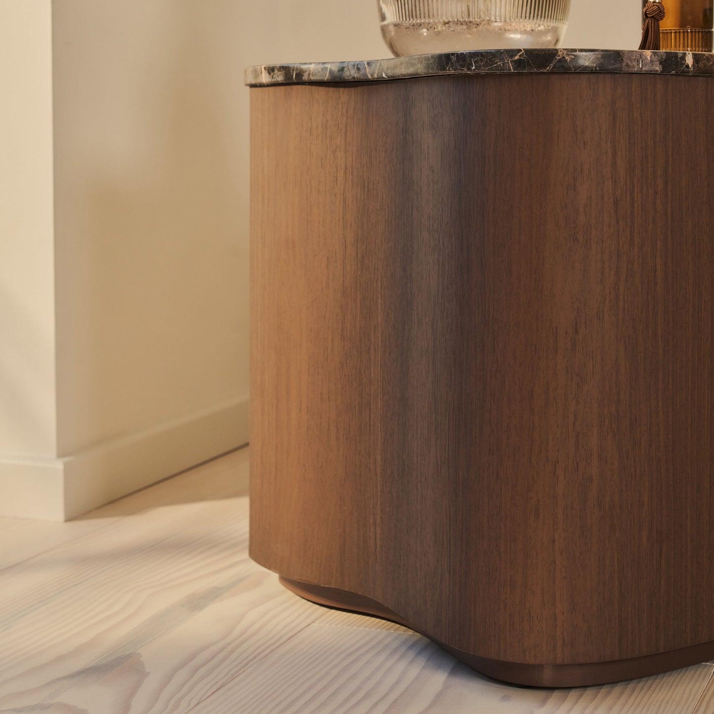 Arlo - Dark Emperador Irregular Dark Wood Premium Side Table