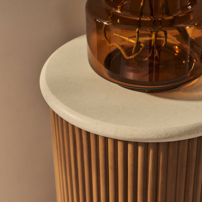 Cove - Warm Wood Ribbed Plinth