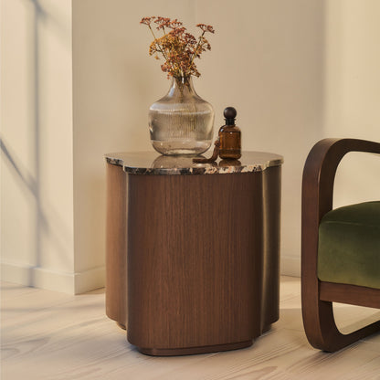 Arlo - Dark Emperador Irregular Dark Wood Premium Side Table