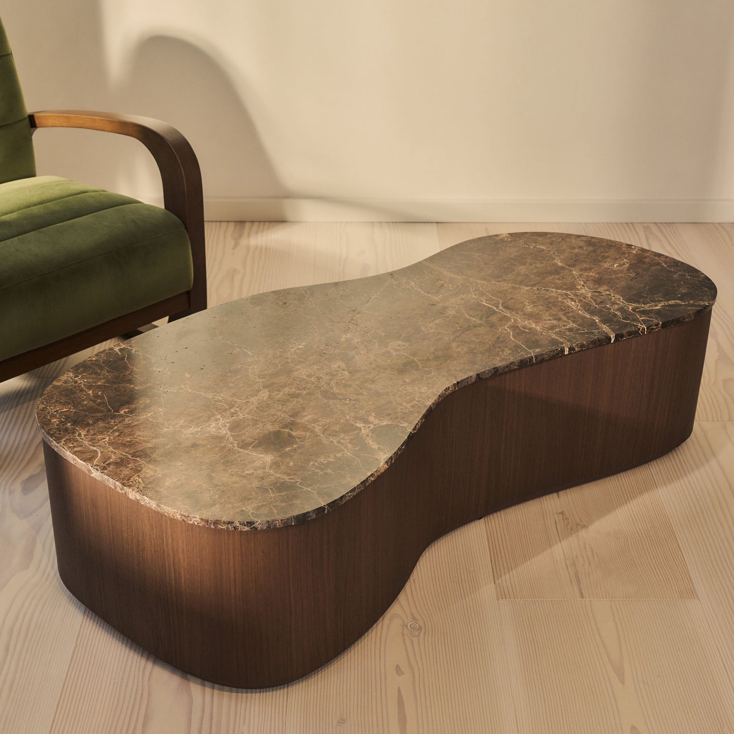 Arlo - Dark Emperador Irregular Dark Wood Premium Extra Large Coffee Table