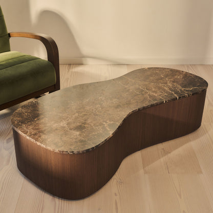 Arlo - Dark Emperador Irregular Dark Wood Premium Extra Large Coffee Table