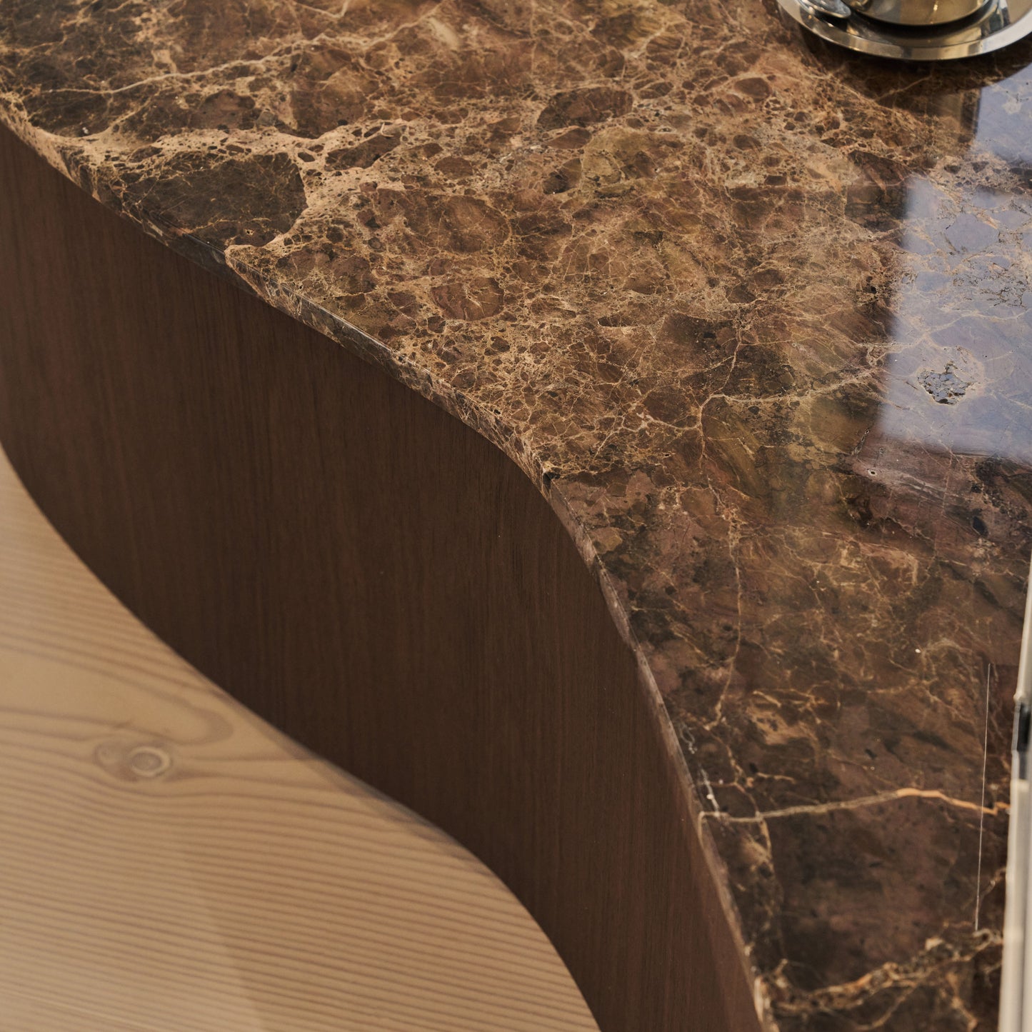 Arlo - Dark Emperador Irregular Dark Wood Premium Extra Large Coffee Table