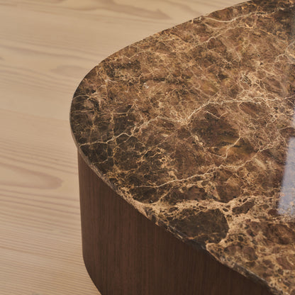 Arlo - Dark Emperador Irregular Dark Wood Premium Extra Large Coffee Table