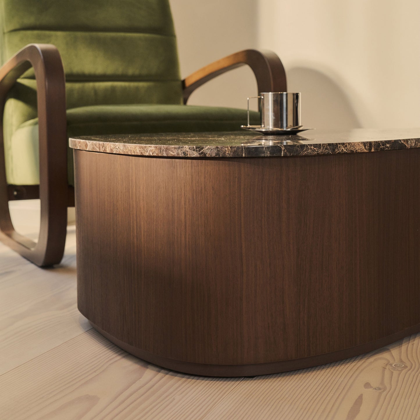 Arlo - Dark Emperador Irregular Dark Wood Premium Extra Large Coffee Table