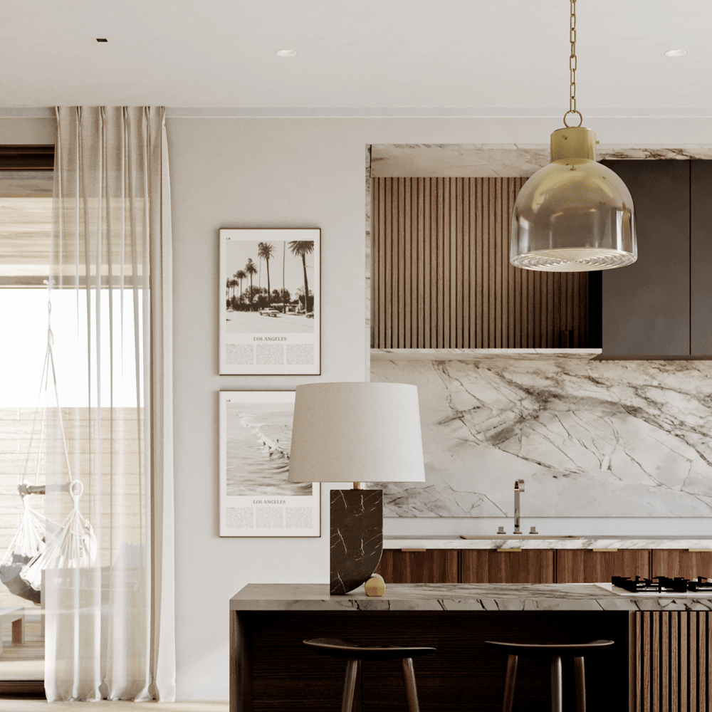 Beryl Glass Pendant Light - Brass