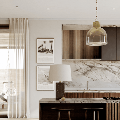 Beryl Glass Pendant Light - Brass