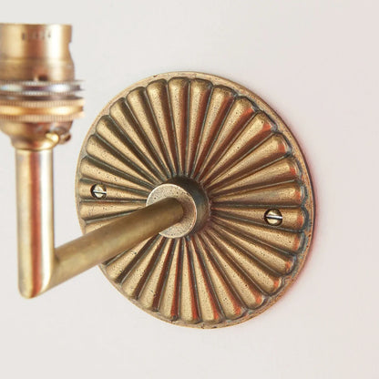 Dahlia Angle Wall Light - Antique Brass
