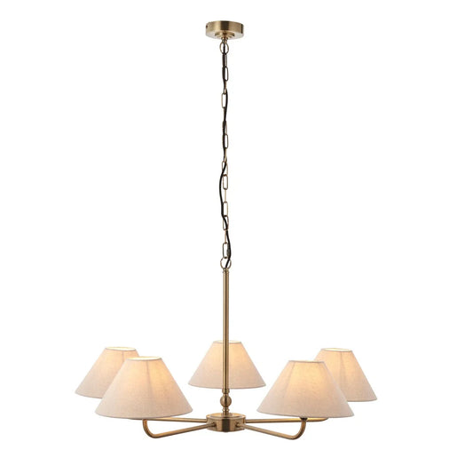 Lille 5 Pendant Light - Antique Brass