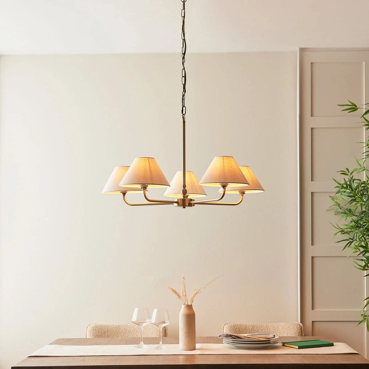 Lille 5 Pendant Light - Antique Brass