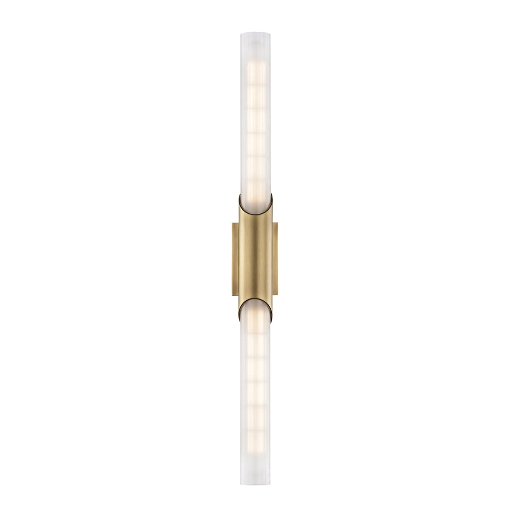 Pylon 2 Light Wall Sconce - Aged Brass